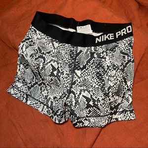 Nike Pro Spandex Booty Shorts Snakeskin Print